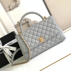 Coco Handle Collection Grey Caviar Calfskin 29CM