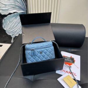 Lightweight Denim Top Handle Box Bag – 20cm