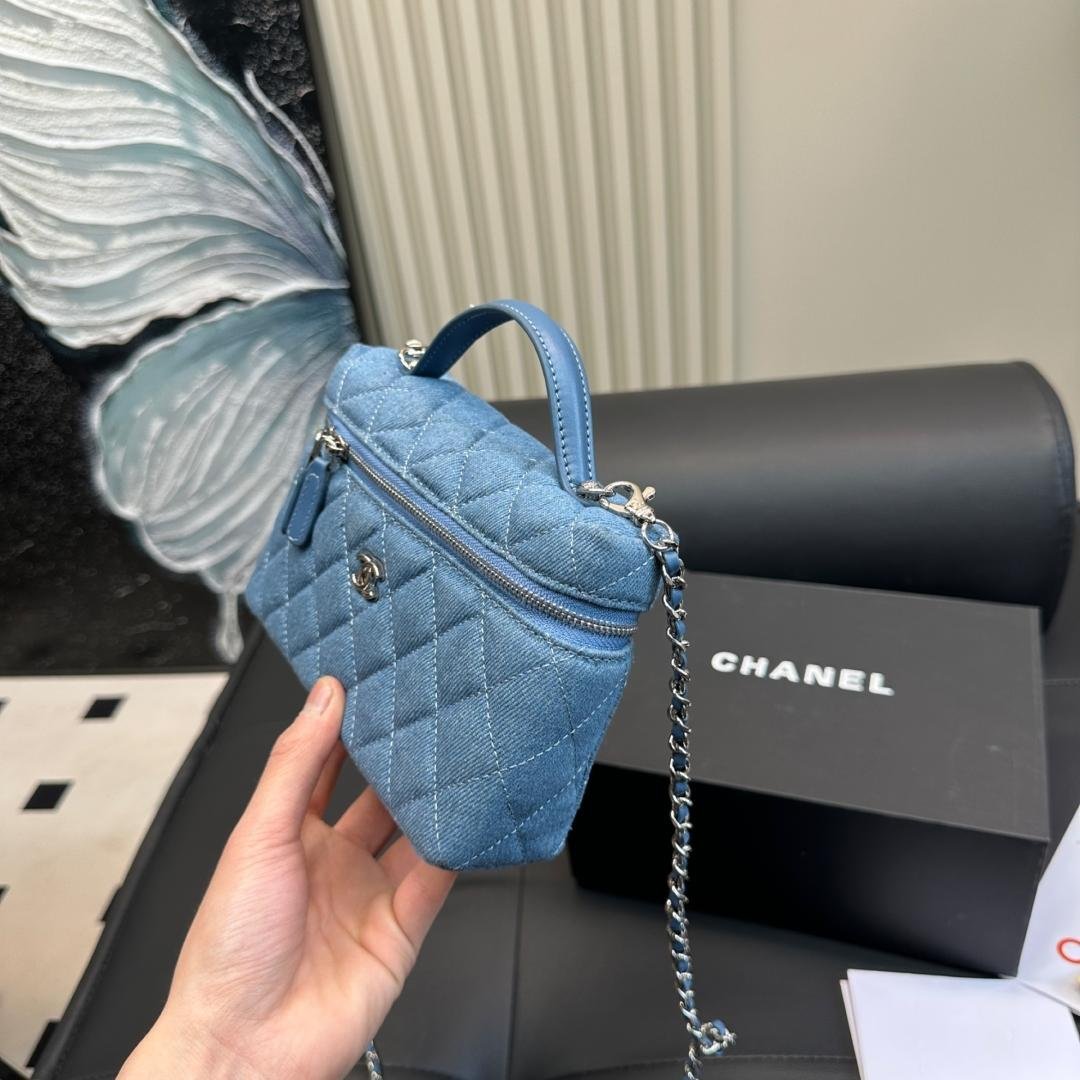 Lightweight Denim Top Handle Box Bag – 20cm - 图片 2