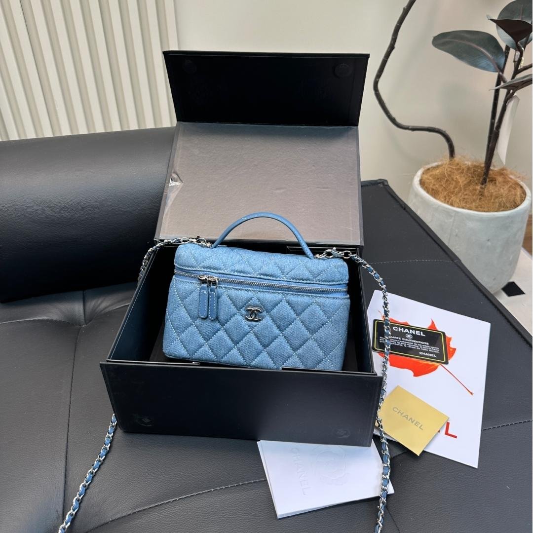 Lightweight Denim Top Handle Box Bag – 20cm - 图片 4