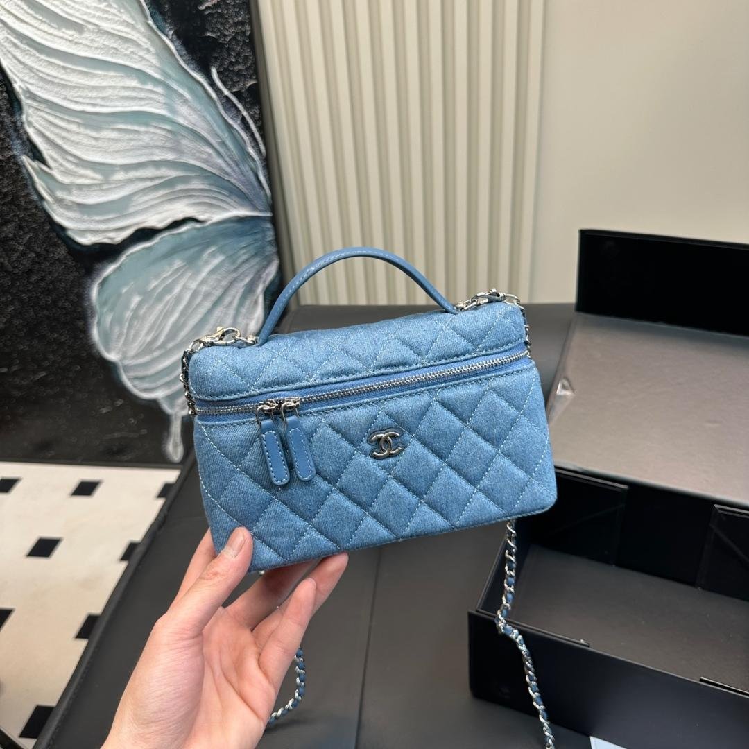 Lightweight Denim Top Handle Box Bag – 20cm - 图片 6