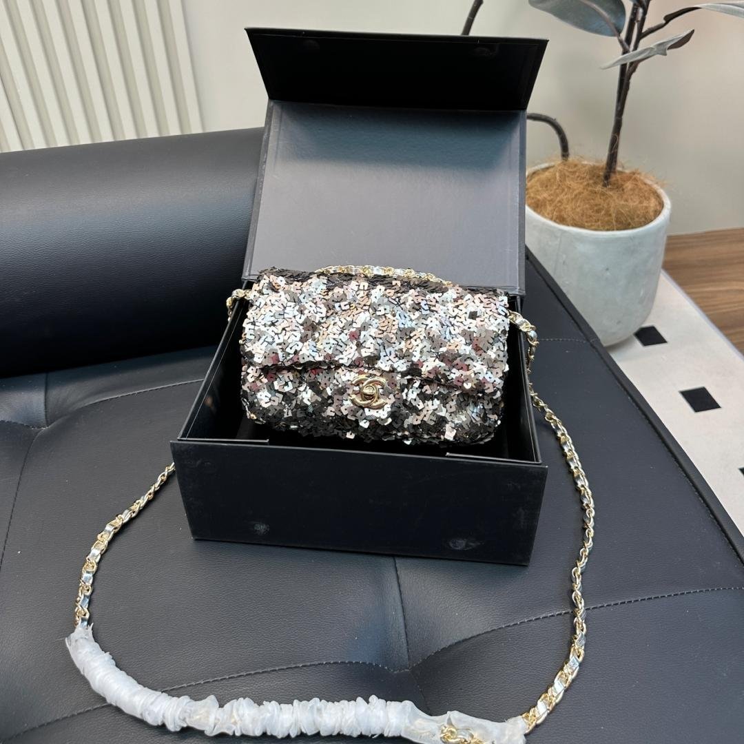 Mini Sequin Chain Shoulder Bag – 20cm Evening Glam - 图片 2
