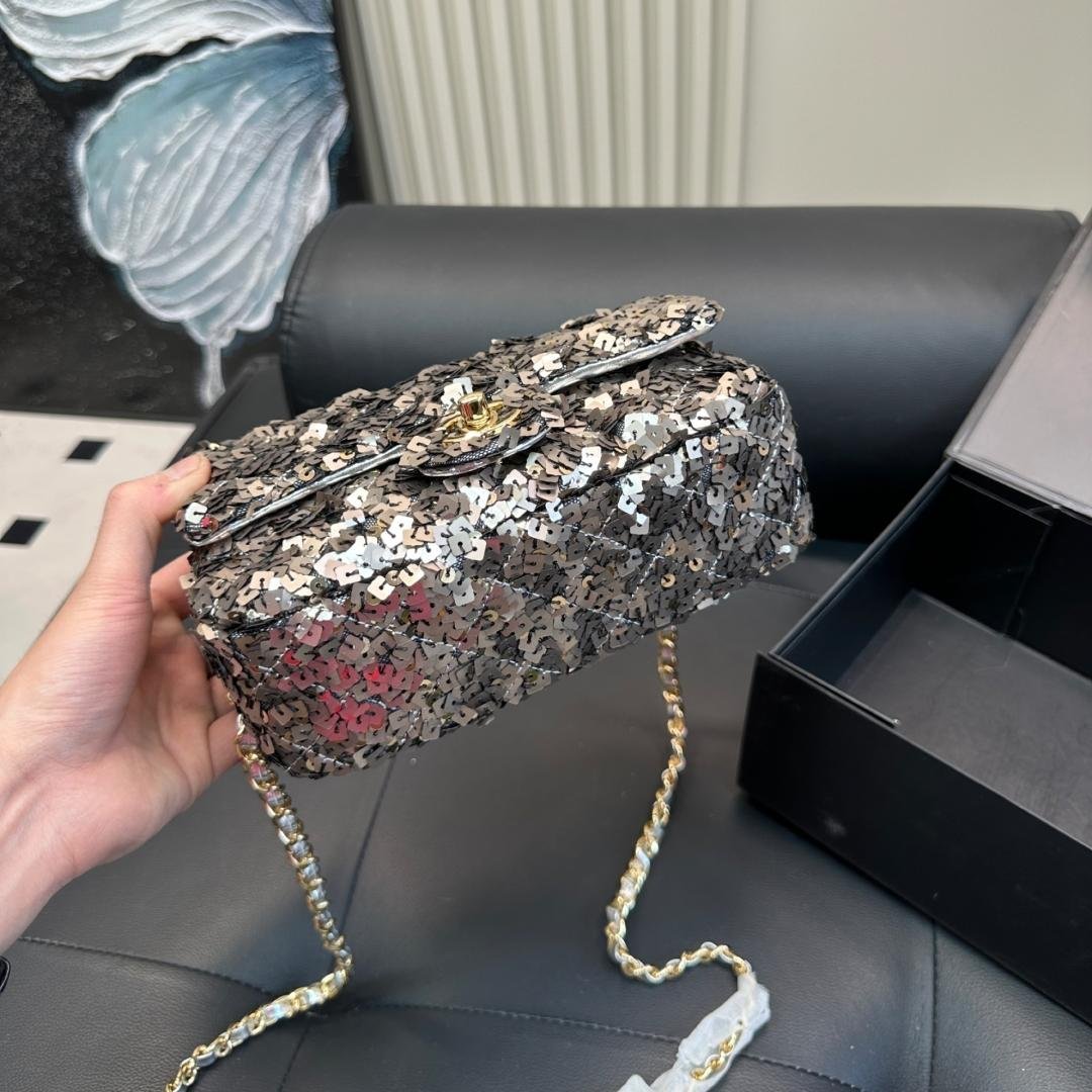 Mini Sequin Chain Shoulder Bag – 20cm Evening Glam - 图片 6