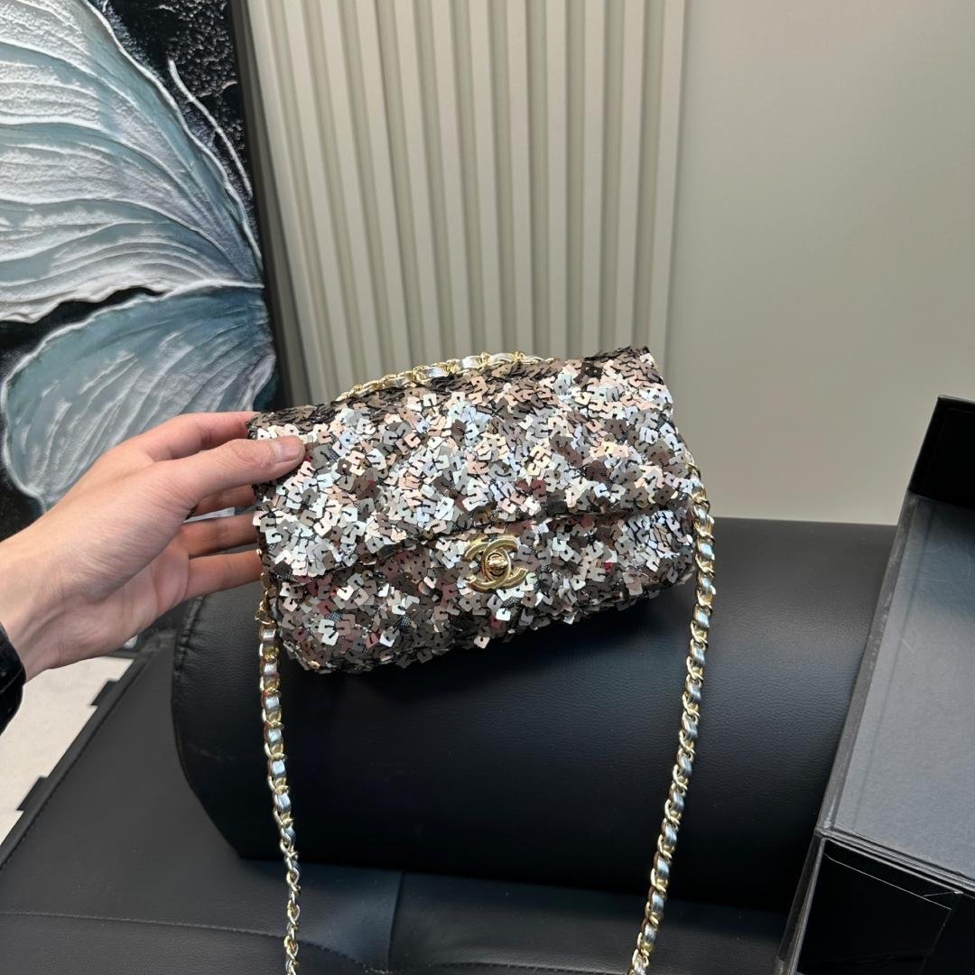 Mini Sequin Chain Shoulder Bag – 20cm Evening Glam - 图片 7