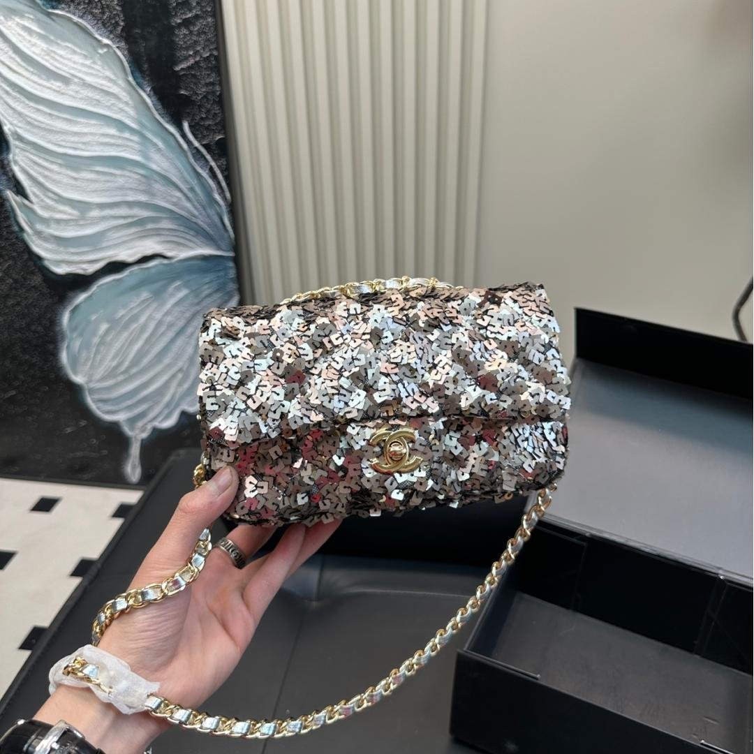 Mini Sequin Chain Shoulder Bag – 20cm Evening Glam - 图片 8