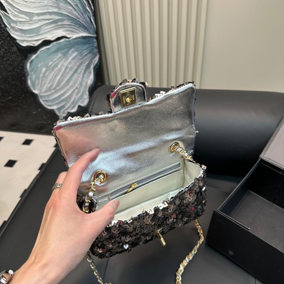 Mini Sequin Chain Shoulder Bag – 20cm Evening Glam - 图片 9