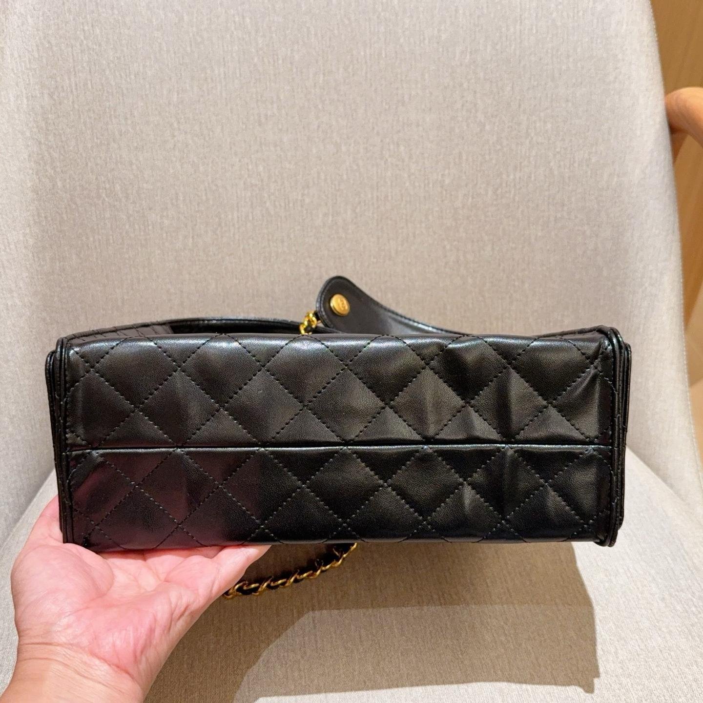 Black Drawstring Leather Hobo Bag – Modern Bucket Silhouette 30CM - 图片 6