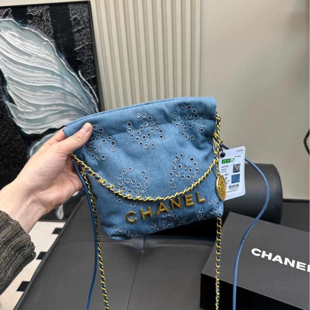 Denim Eyelet Crossbody Bag – Casual Charm in Mini Size 17CM - 图片 6