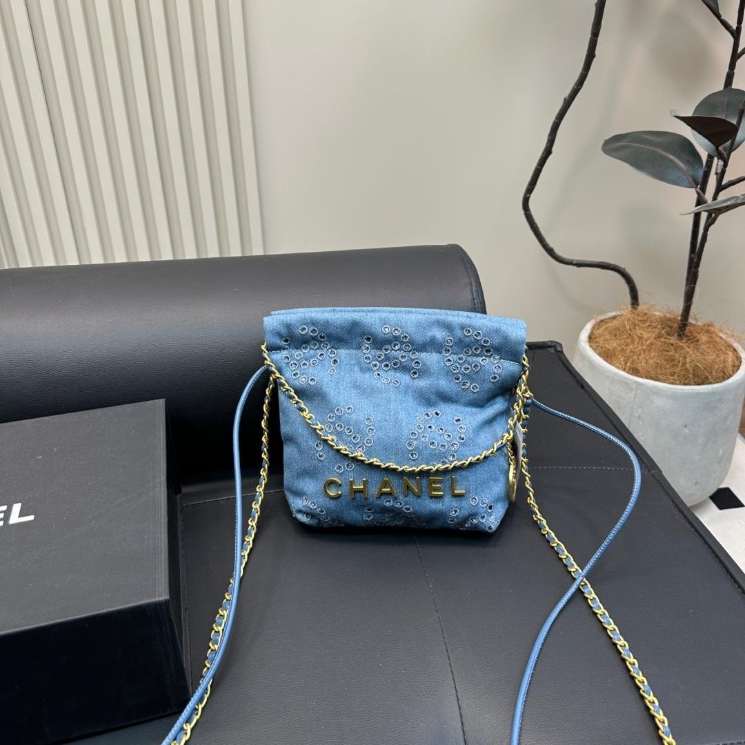 Denim Eyelet Crossbody Bag – Casual Charm in Mini Size 17CM - 图片 7