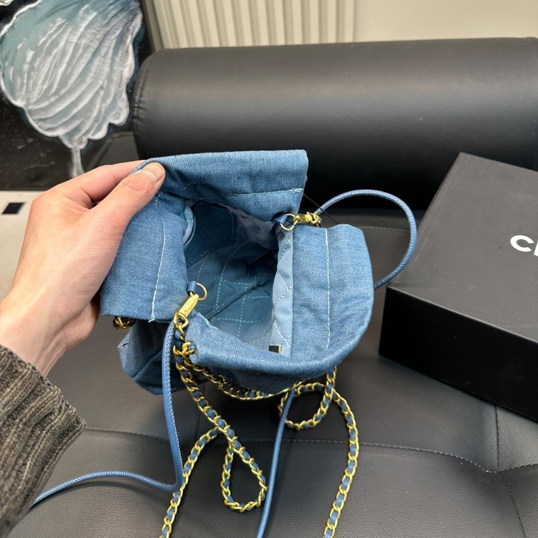 Denim Eyelet Crossbody Bag – Casual Charm in Mini Size 17CM - 图片 9