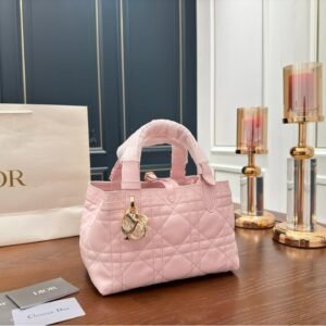 Mini Toujours Quilted Lambskin Tote Bag – Dior-Inspired Adjustable Soft Satchel 24CM