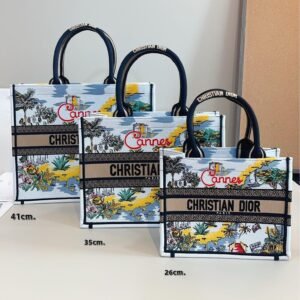 Dior Book Tote Cannes Embroidered Canvas Bag – Summer Riviera Edition in 26CM / 36CM / 42CM