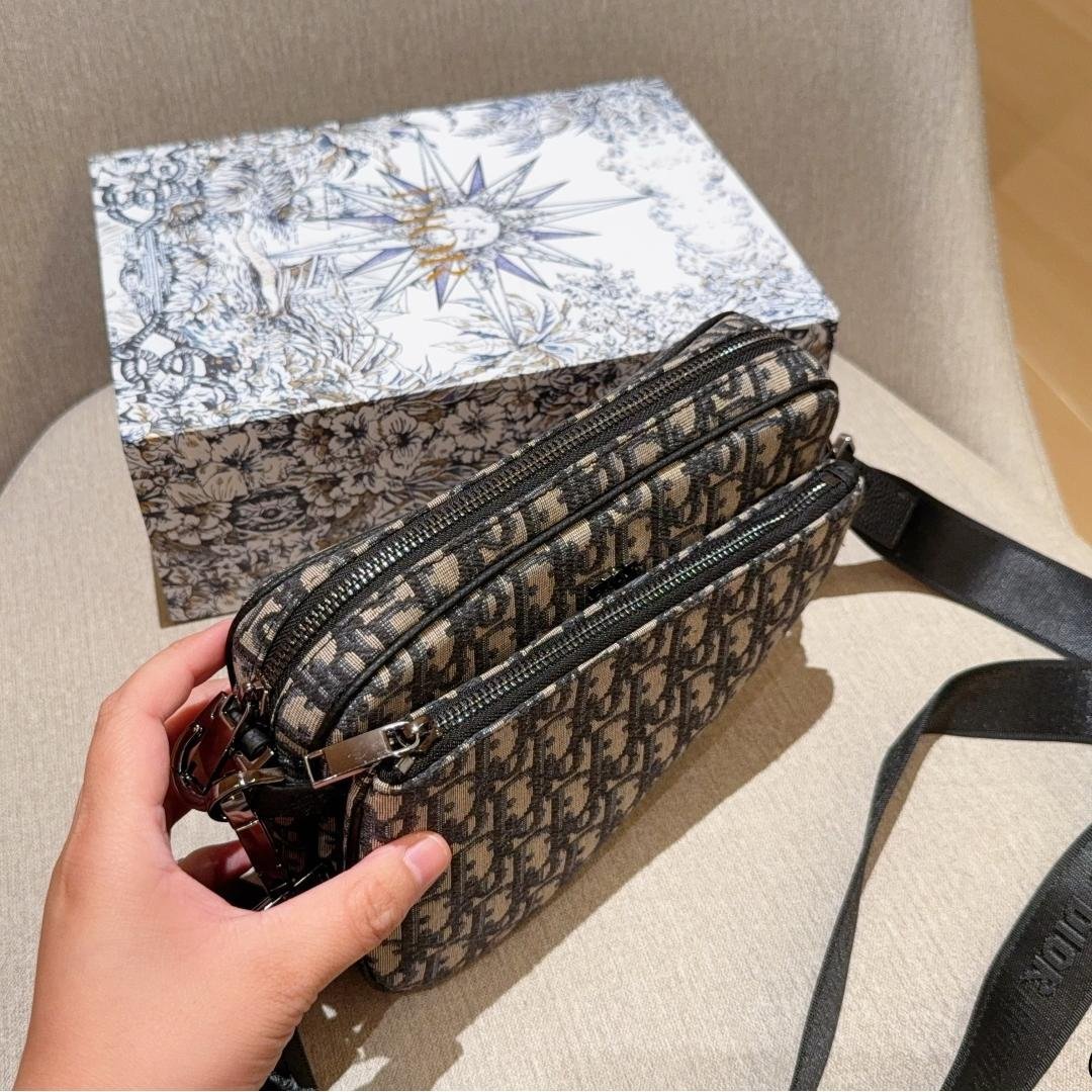 Dior-Inspired Saddle Camera Bag – 3-in-1 Oblique Monogram Crossbody 25cm - 图片 8