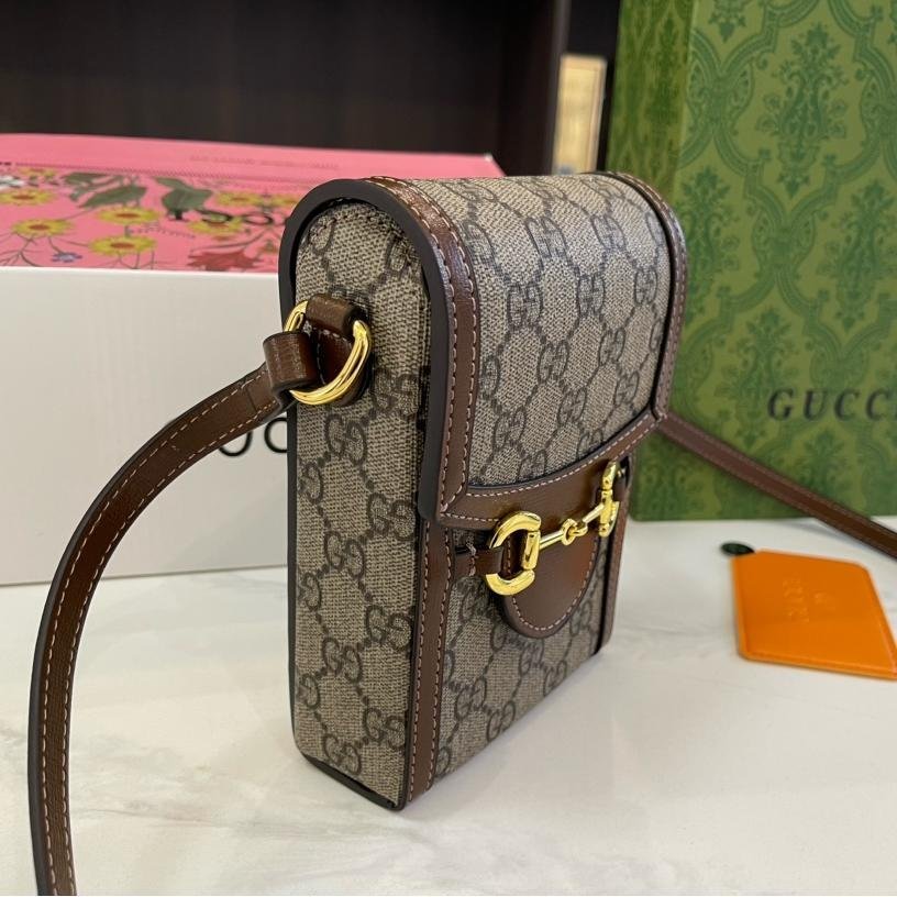 Gucci 1955 Horsebit Phone Bag – GG Supreme Canvas Crossbody 17CM - 图片 3