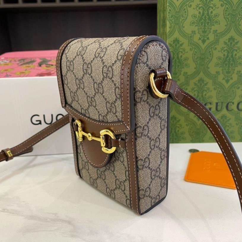 Gucci 1955 Horsebit Phone Bag – GG Supreme Canvas Crossbody 17CM - 图片 4