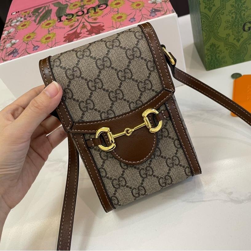 Gucci 1955 Horsebit Phone Bag – GG Supreme Canvas Crossbody 17CM - 图片 5