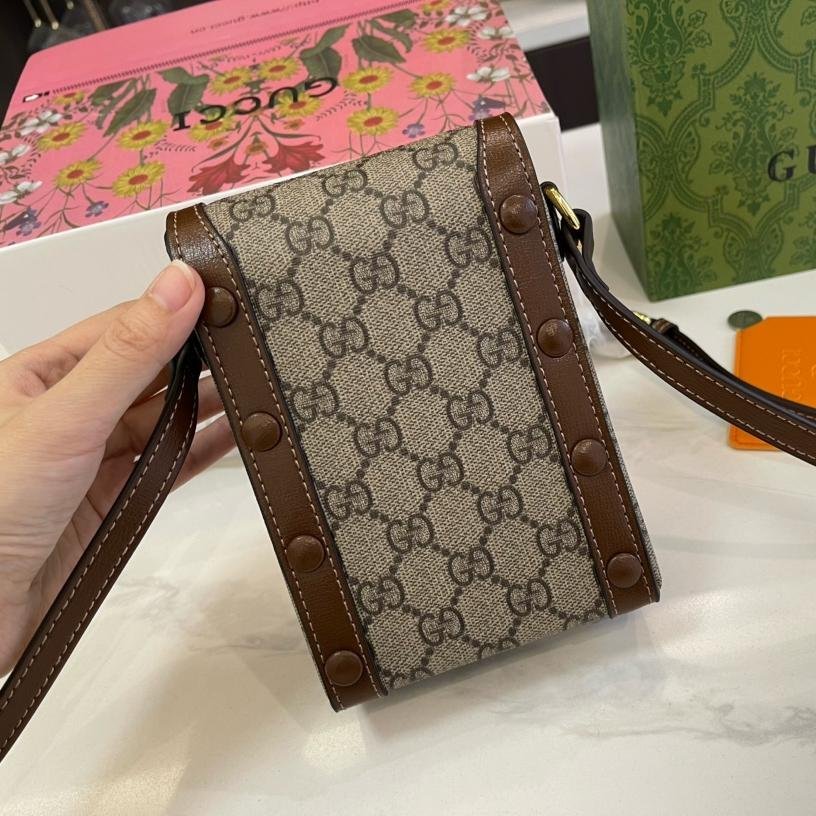 Gucci 1955 Horsebit Phone Bag – GG Supreme Canvas Crossbody 17CM - 图片 7