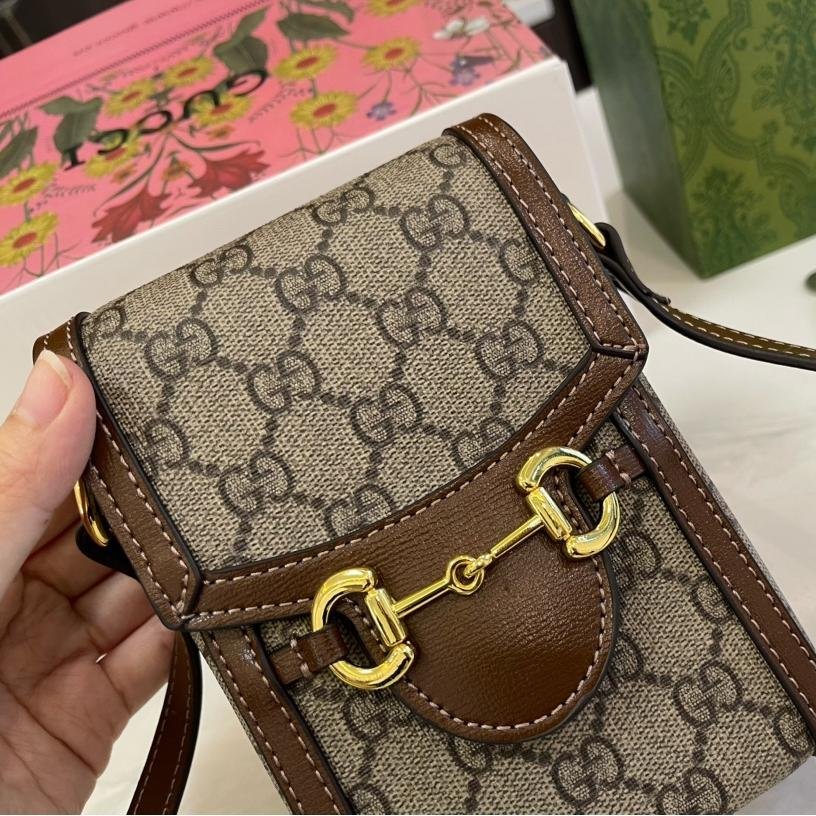 Gucci 1955 Horsebit Phone Bag – GG Supreme Canvas Crossbody 17CM - 图片 8