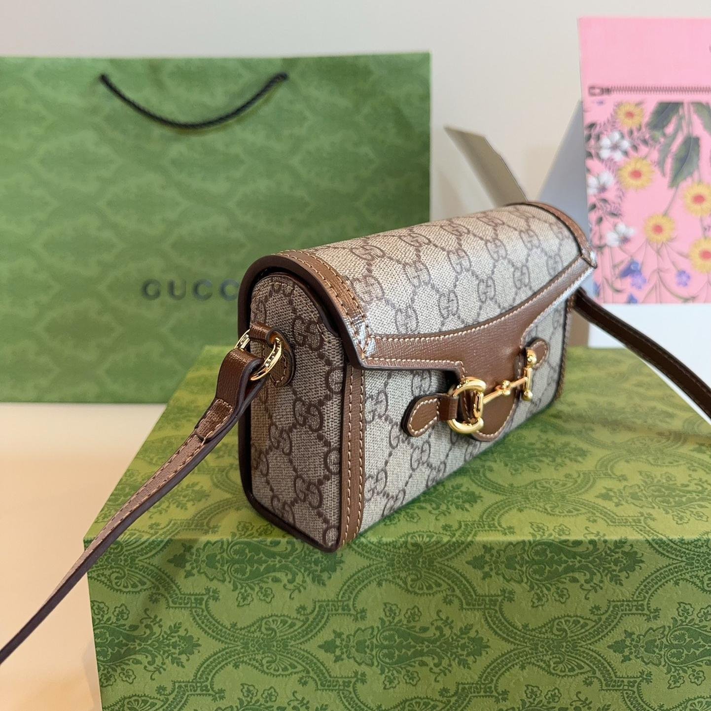 Gucci 1955 Horsebit Mini WOC – GG Canvas Crossbody Phone Bag 18CM - 图片 2