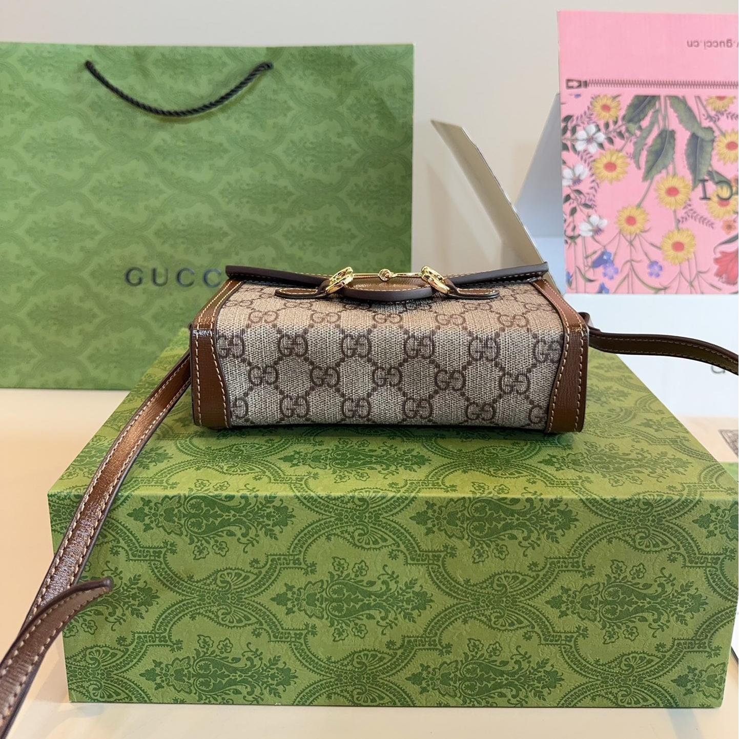 Gucci 1955 Horsebit Mini WOC – GG Canvas Crossbody Phone Bag 18CM - 图片 5