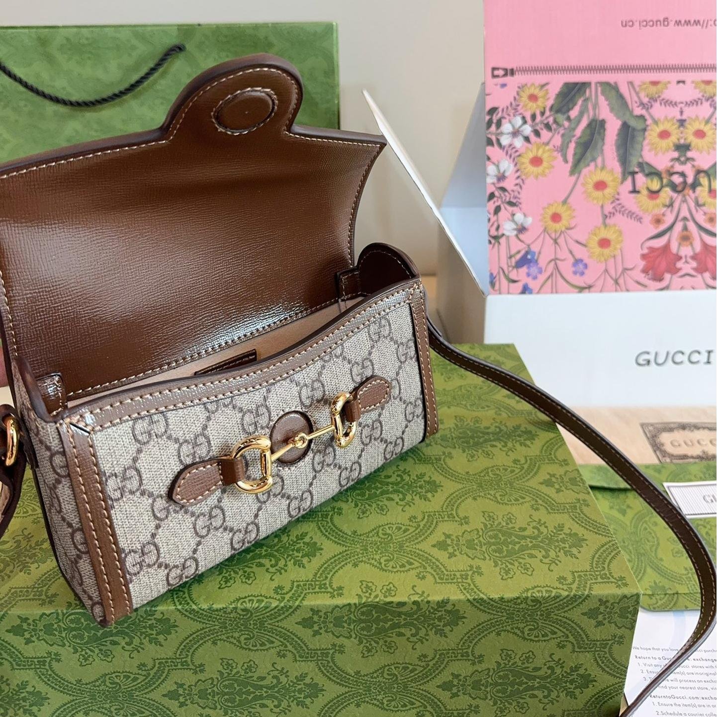 Gucci 1955 Horsebit Mini WOC – GG Canvas Crossbody Phone Bag 18CM - 图片 8