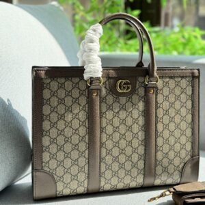 Gucci Ophidia GG Supreme Briefcase Tote Bag – Vintage Monogram in Classic Brown 38cm