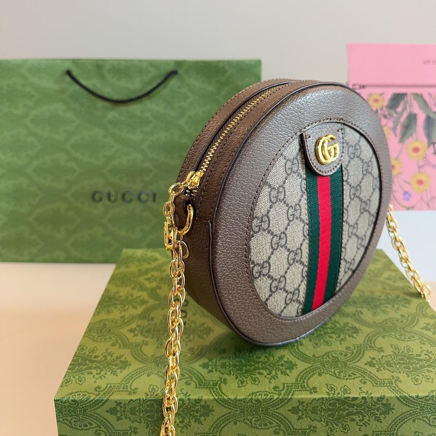 Gucci Ophidia GG Round Shoulder Bag – Vintage Circle Crossbody 19cm - 图片 3