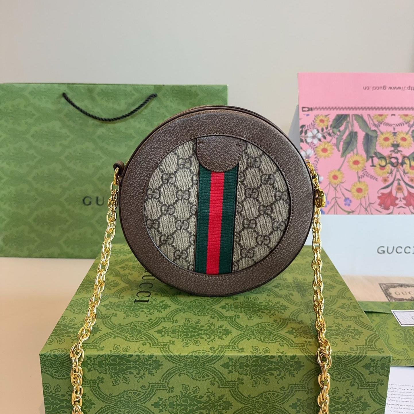 Gucci Ophidia GG Round Shoulder Bag – Vintage Circle Crossbody 19cm - 图片 6