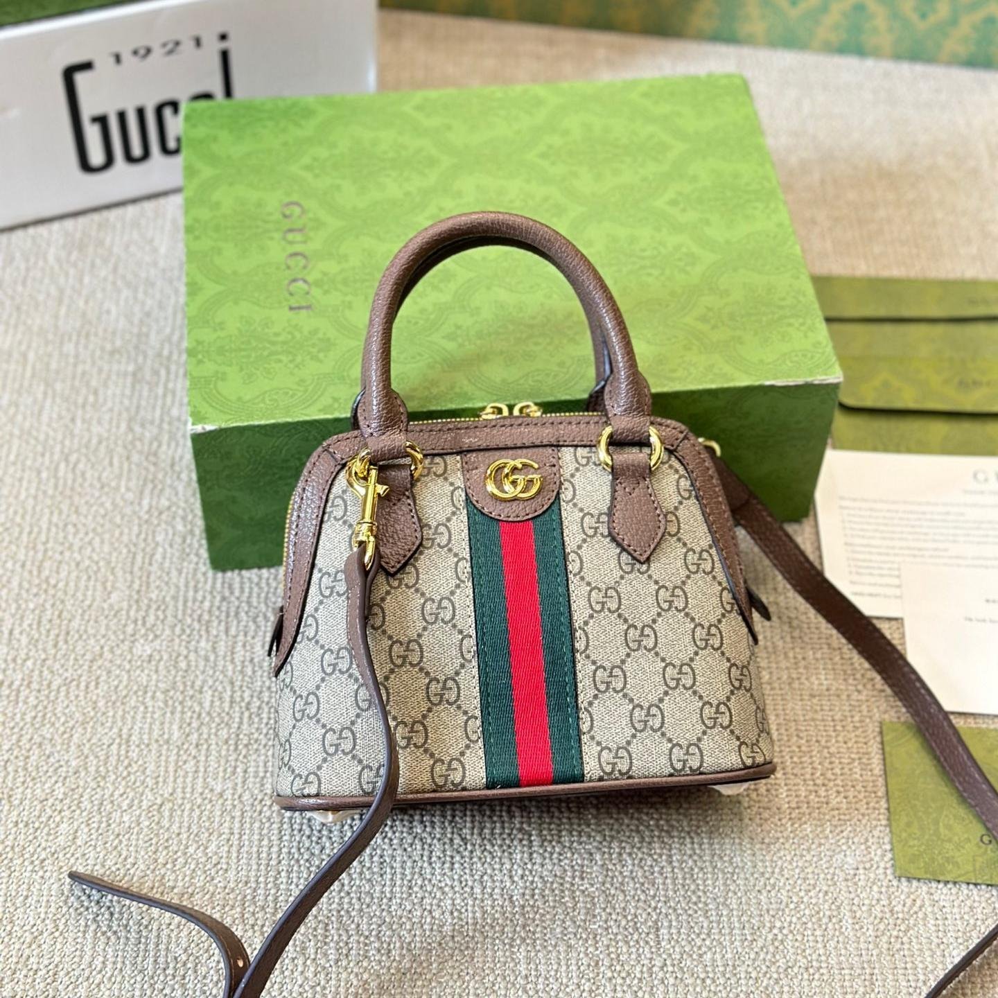 Gucci Ophidia GG Supreme Dome Bag – Small Vintage Shell Shape 20CM - 图片 6