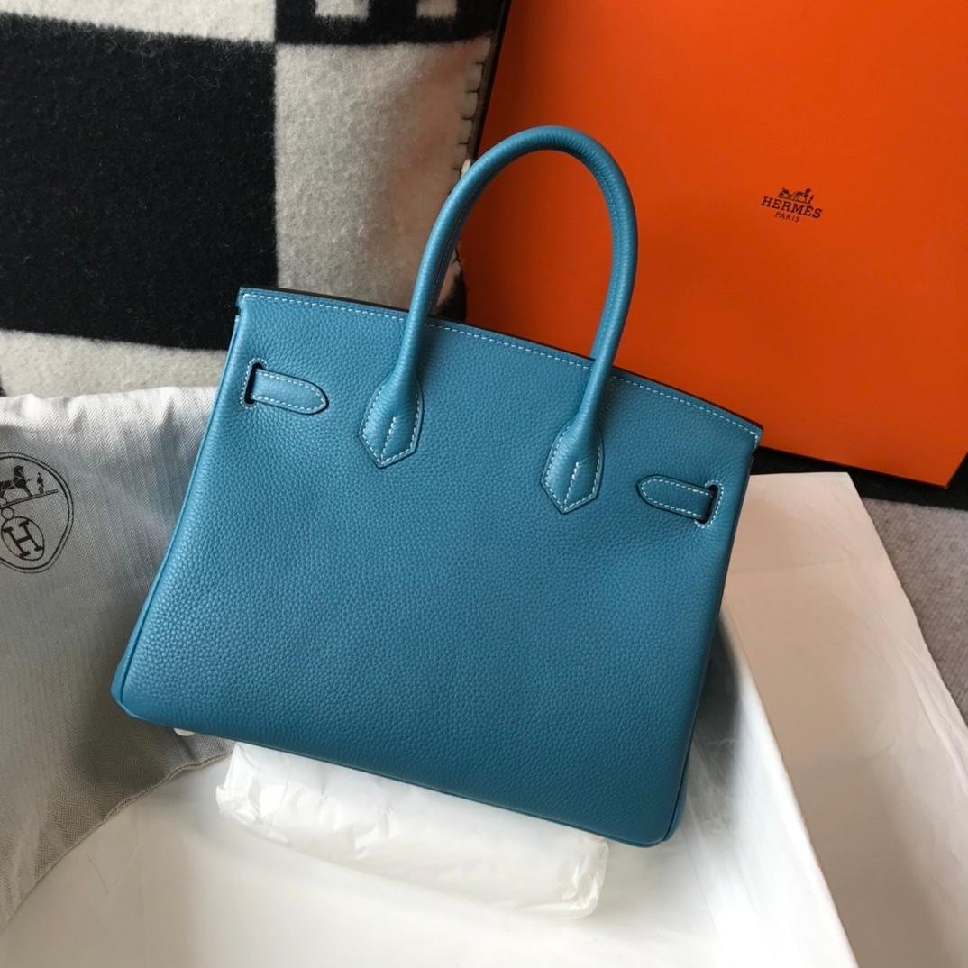 Birkin Denim Blue Calfskin 25CM/30CM - 图片 3