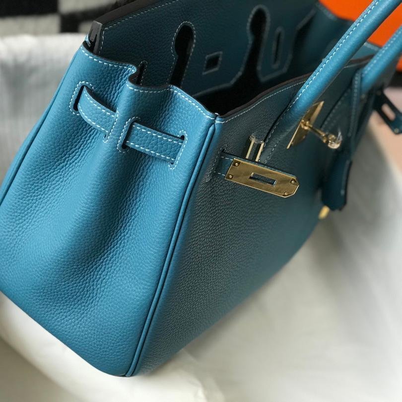 Birkin Denim Blue Calfskin 25CM/30CM - 图片 5