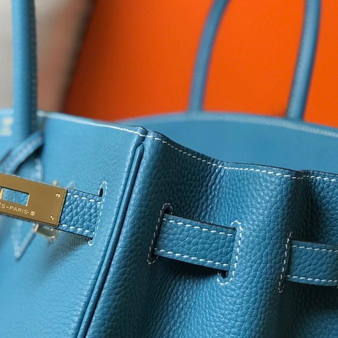 Birkin Denim Blue Calfskin 25CM/30CM - 图片 7