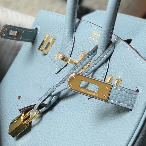 Birkin Linen Blue Calfskin 25CM/30CM - 图片 6
