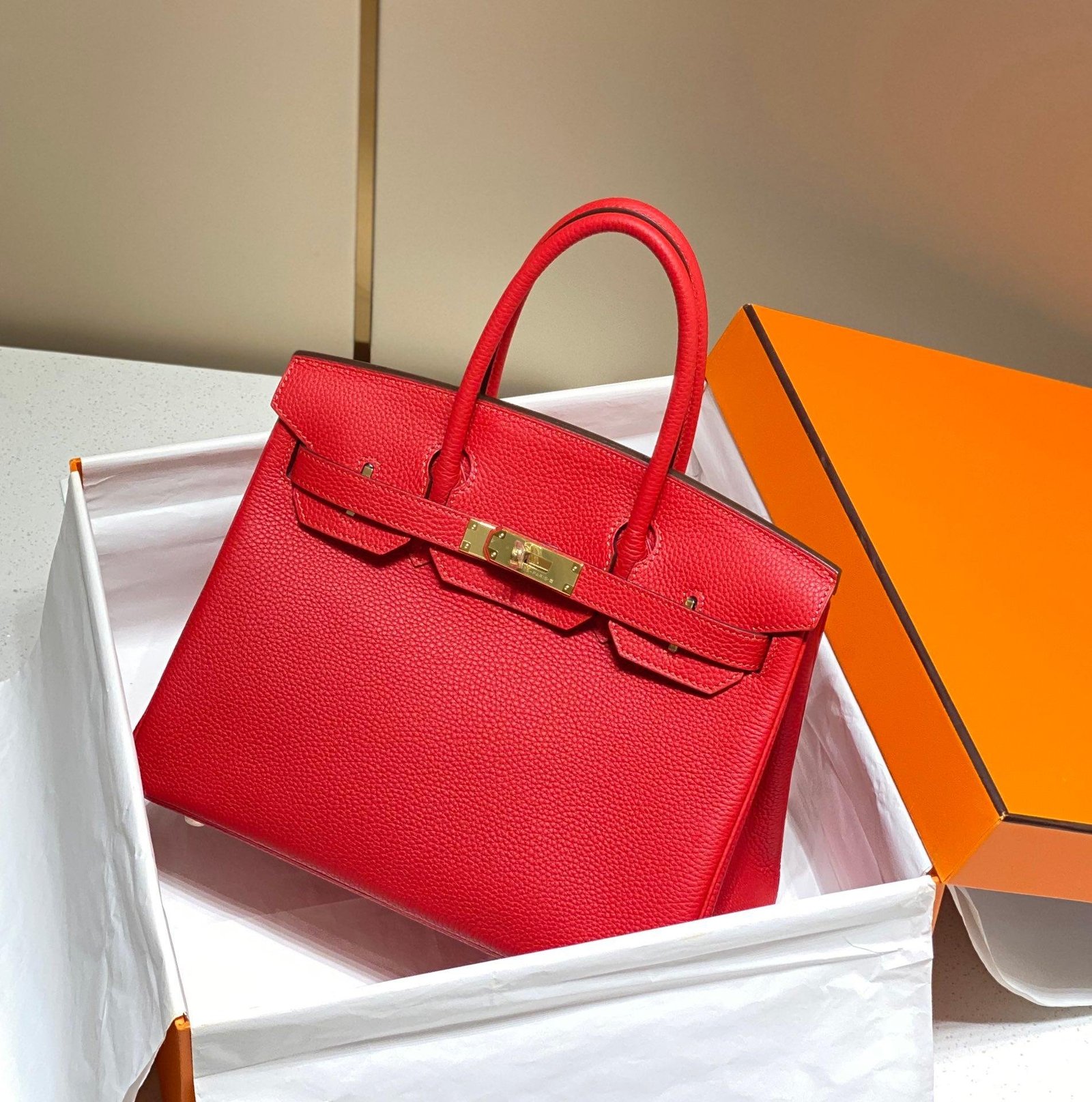Birkin China Red Calfskin 25CM/30CM - 图片 2