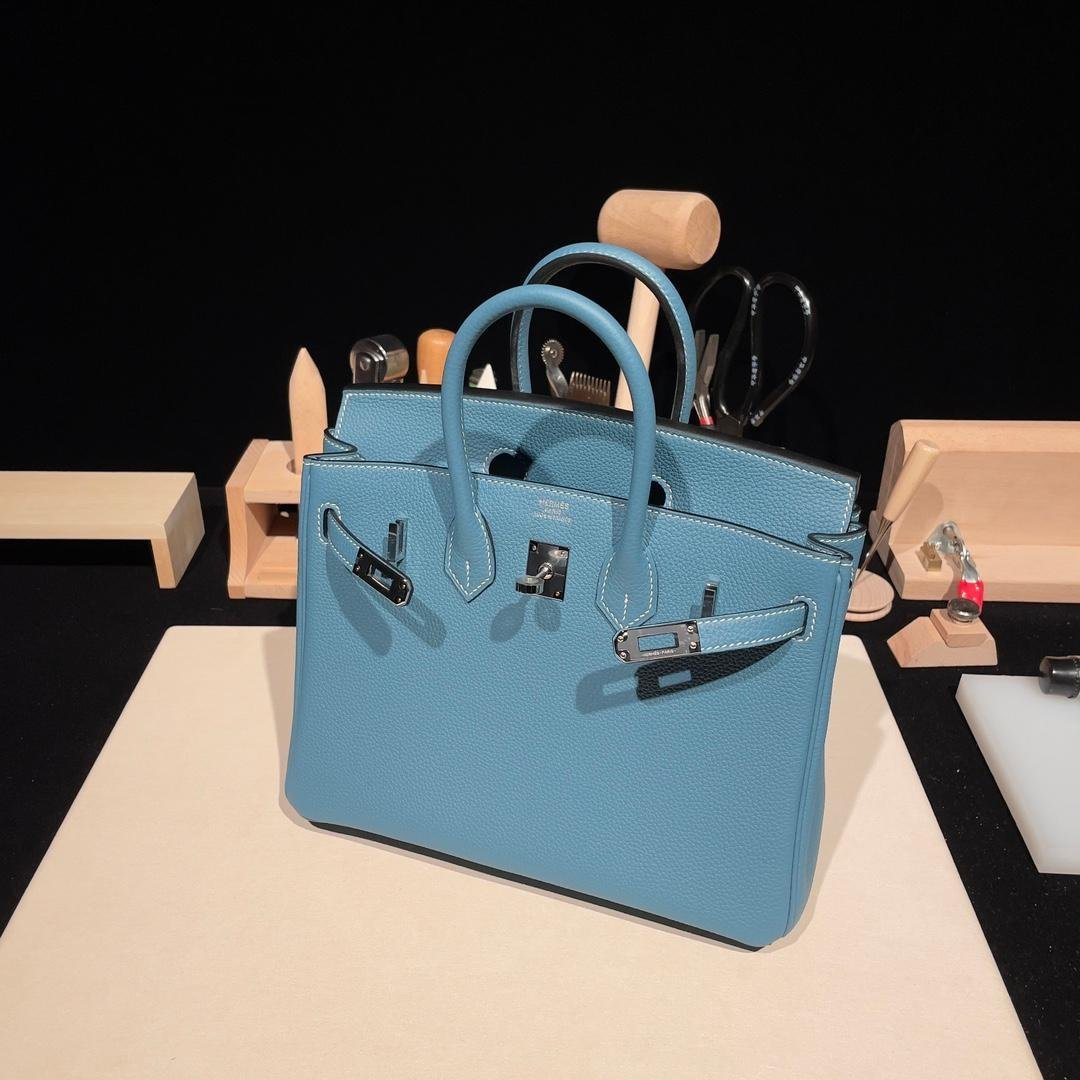 Birkin Denim Blue Togo Leather 25CM/30CM - 图片 7