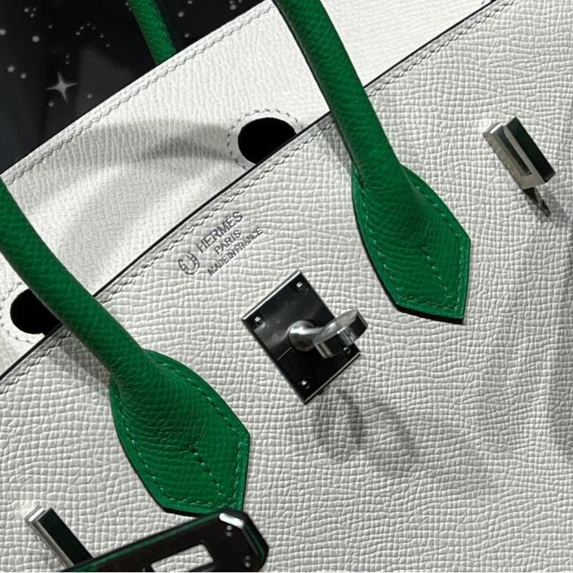 Birkin Milkshake White with Bamboo Green Epsom Leather 25CM/30CM - 图片 6
