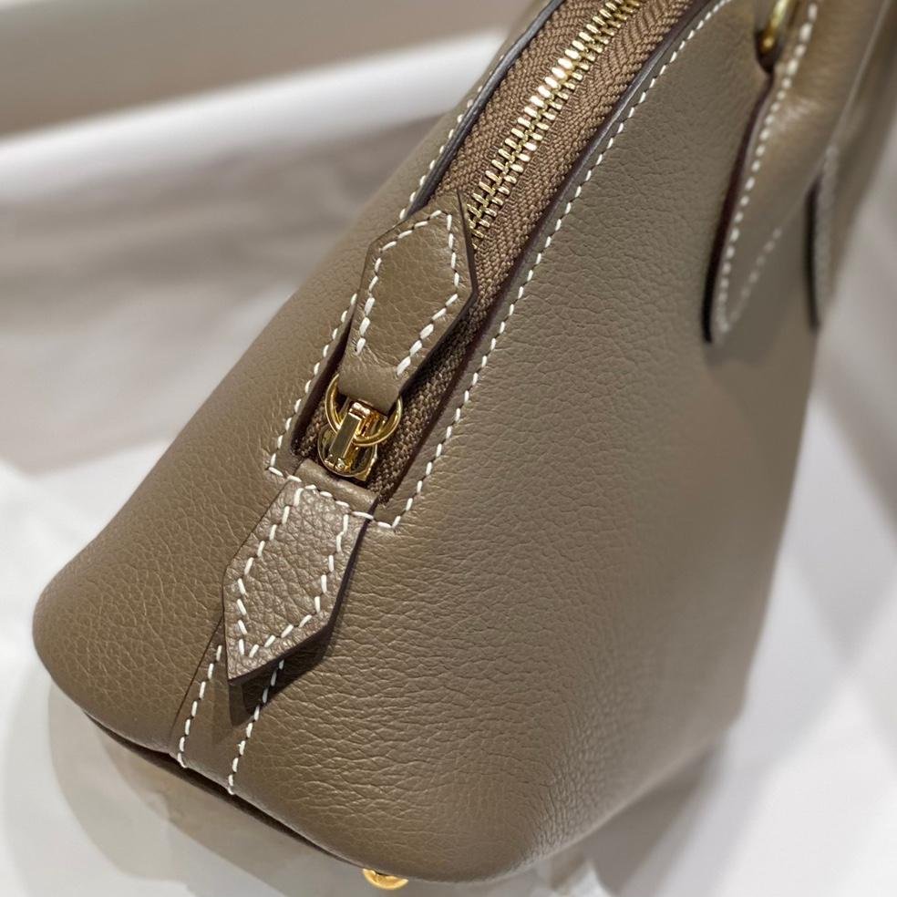 Mini Bolide Bowling Elephant Grey Evercolor Leather Gold Hardware - 图片 4