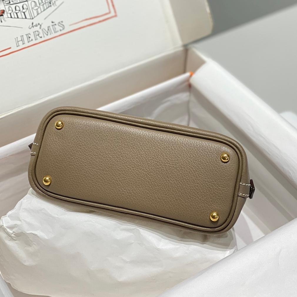 Mini Bolide Bowling Elephant Grey Evercolor Leather Gold Hardware - 图片 9