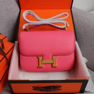 Constance Lipstick Pink Epsom Leather Gold Hardware Large 20CM/23CM