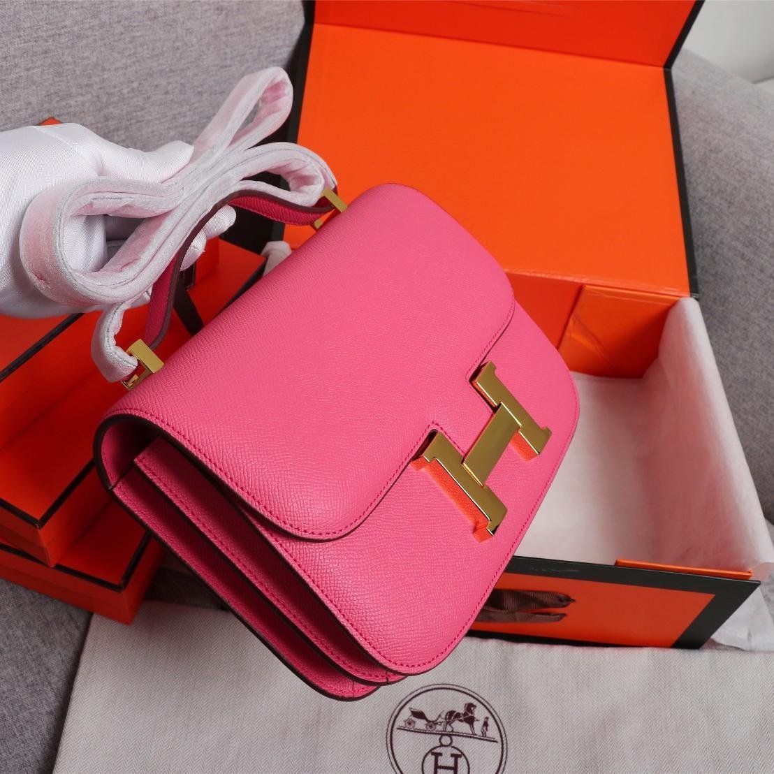 Constance Lipstick Pink Epsom Leather Gold Hardware Large 20CM/23CM - 图片 2