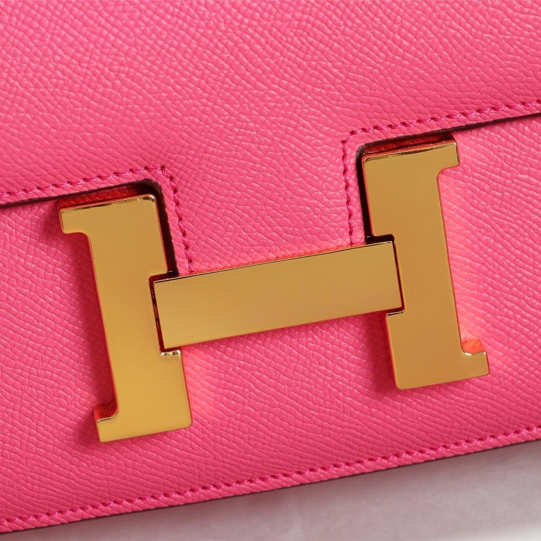 Constance Lipstick Pink Epsom Leather Gold Hardware Large 20CM/23CM - 图片 6