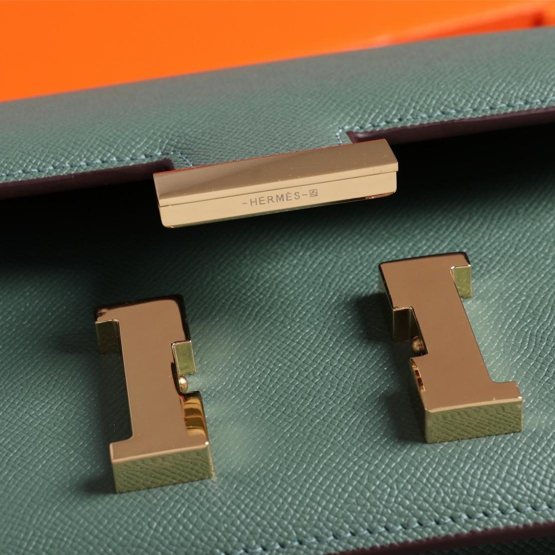 Constance Ceramic Green Epsom Leather Gold Hardware Large 20CM/23CM - 图片 7