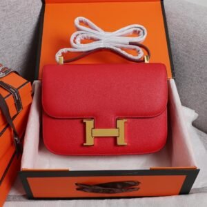Constance Bright Red Epsom Leather Gold Hardware Large 20CM/23CM