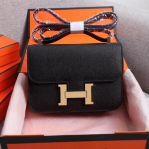 Constance Black Epsom Leather Gold Hardware Large 20CM/23CM