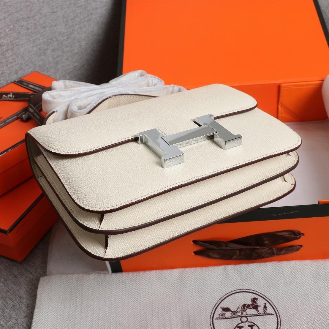 Constance Cream Epsom Leather Silver Hardware Large 20CM/23CM - 图片 3
