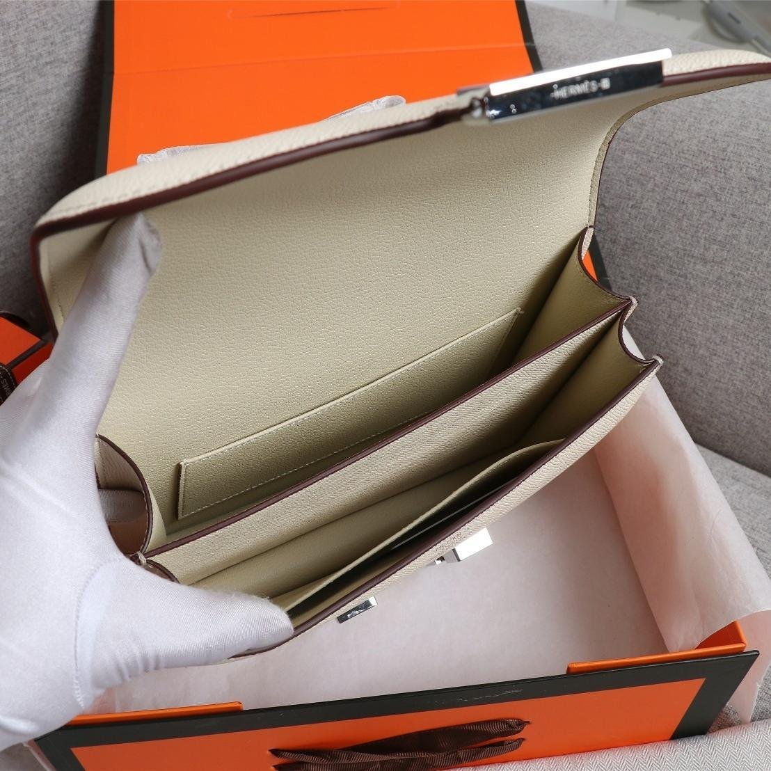 Constance Cream Epsom Leather Silver Hardware Large 20CM/23CM - 图片 9
