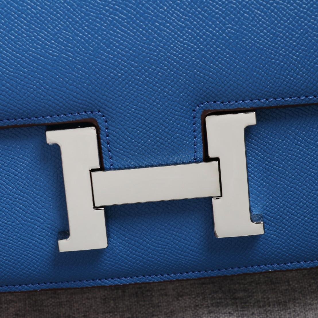 Constance Water Sprite Blue Epsom Leather Silver Hardware Large 20CM/23CM - 图片 5
