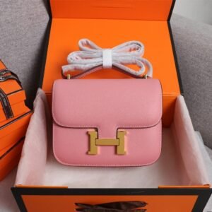 Constance Sakura Pink Epsom Leather Gold Hardware Large 20CM/23CM