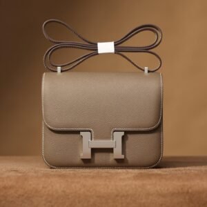 Constance Elephant Grey Silver Hardware Epsom Leather 20CM/23CM