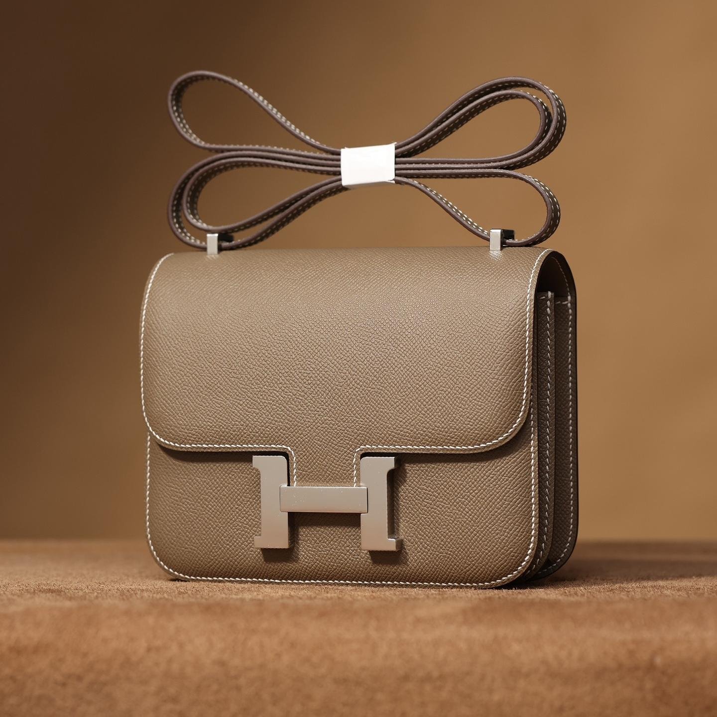 Constance Elephant Grey Silver Hardware Epsom Leather 20CM/23CM - 图片 2